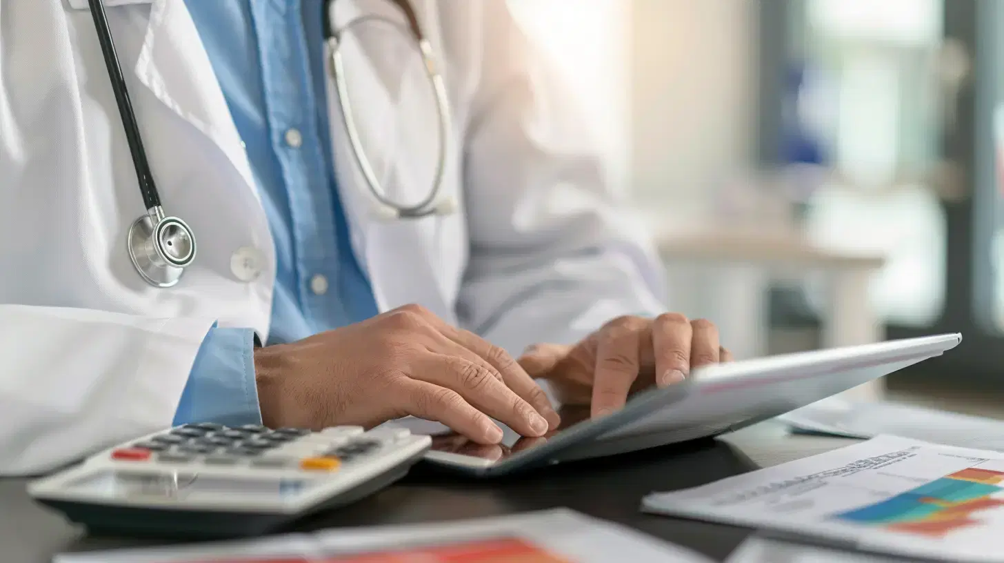 doctor calculating costs